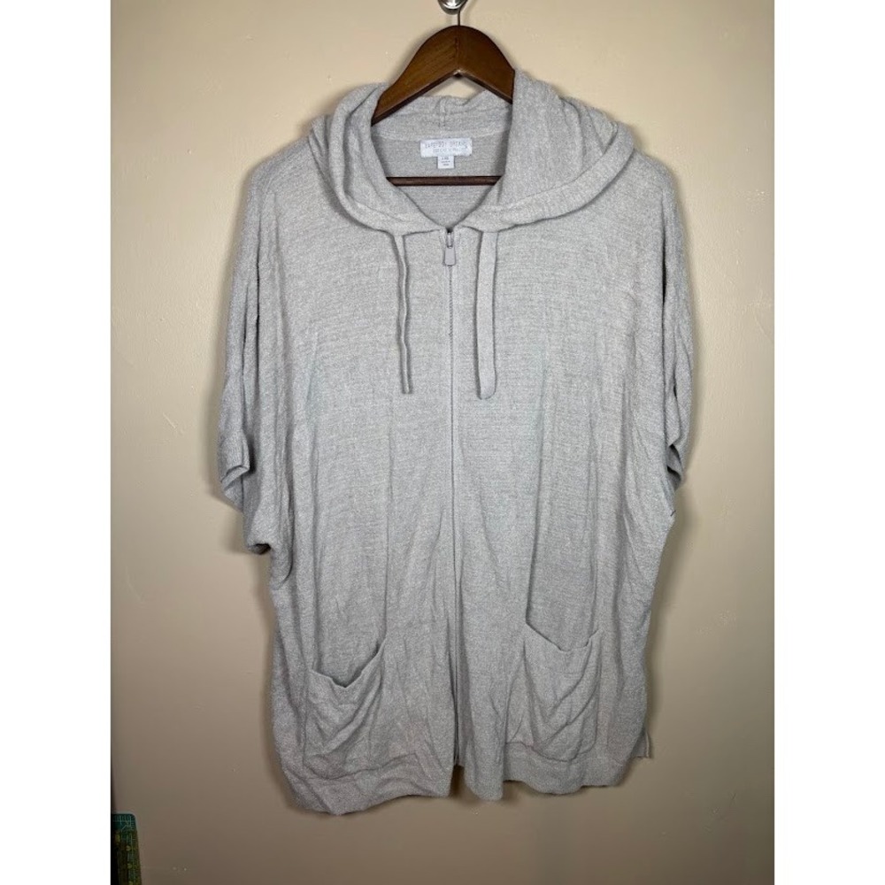 Barefoot Dreams CozyChic Ultra Lite Zip Up Hoodie Gray L/XL BDWCU22103